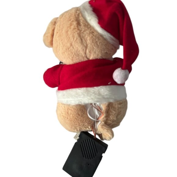 Animated Singing Santa Bear Plush Toy With Light-Up Cheeks VIDEO - Picture 4 of 5